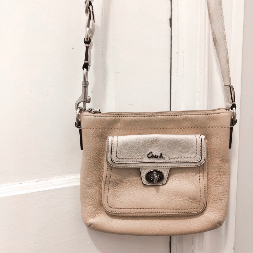 COACH Cream Leather Crossbody Bag